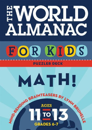 World Almanac For Kids Puzzler Deck Math Ages 11-13 Flash Cards