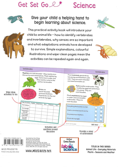Get Set Go Science : Animal Life Wipe Clean (Age 5-7)
