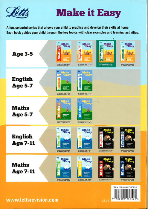 Letts Make it Easy : Maths Age 4-5
