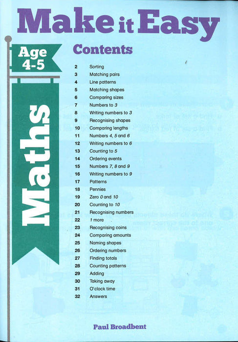 Letts Make it Easy : Maths Age 4-5