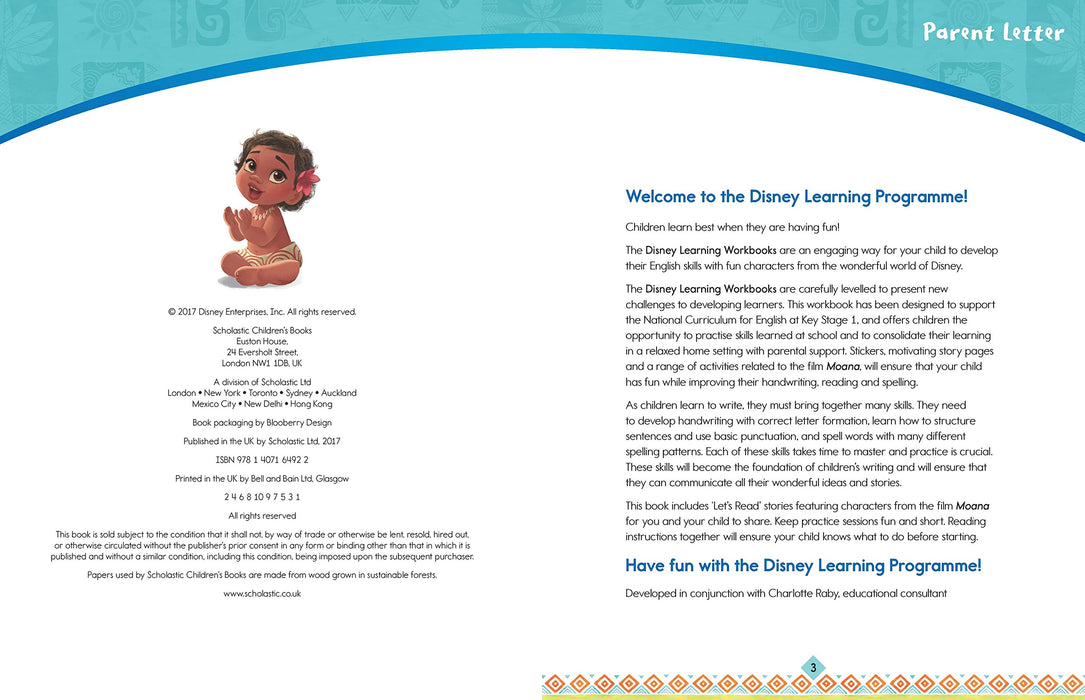 Disney Learning Moana English Practice Age 5-6