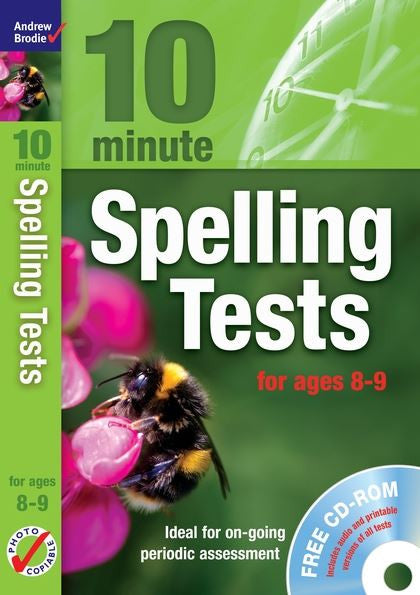 Andrew Brodie 10  Minute Spelling Tests Ages 8-9 With CD