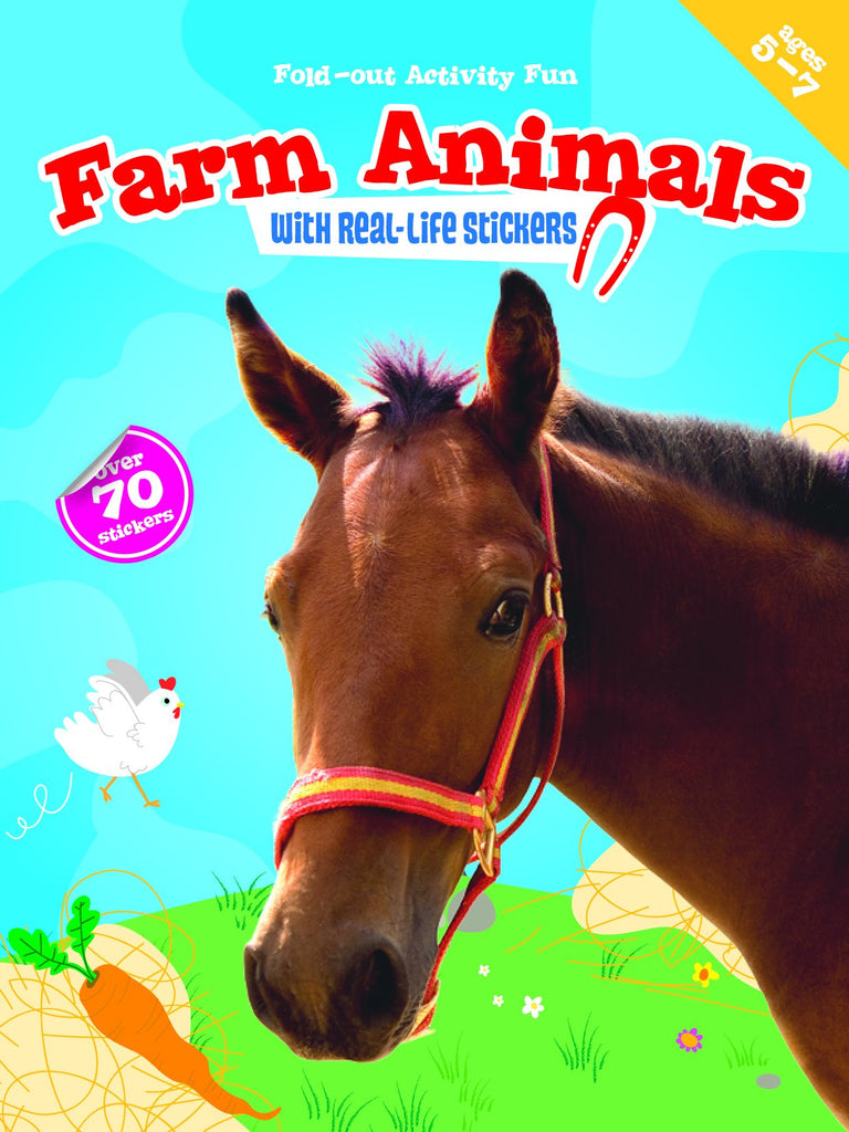 Fold Out Activity Fun : Farm Animal With Real Life Stickers