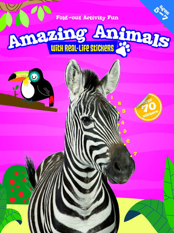 Fold Out Activity Fun : Amazing Animal With Real Life Stickers