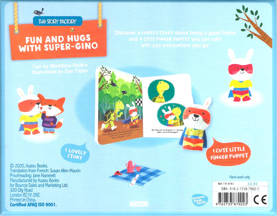 Fun And Hugs With Super-Gino - Board Book with Finger Puppet