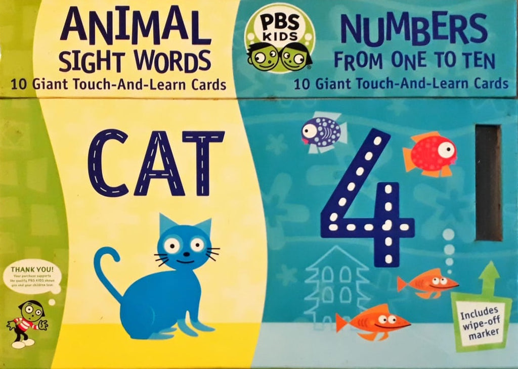 PBS Kids Touch & Learn Cards Animal Sight Words & Numbers